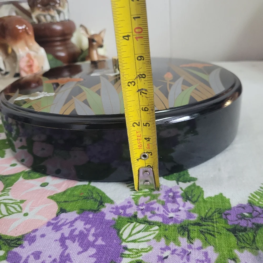 Vintage Otagiri Lacquer Box Lidded Floral Divided Insert Japan - Picture 13 of 14